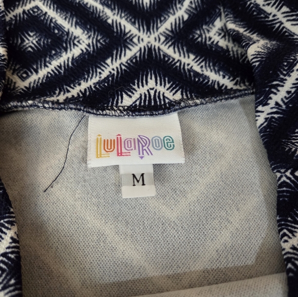 LulaRoe Geometric Blue Stretch Pencil Skirt Womens Size Medium - Picture 3 of 5